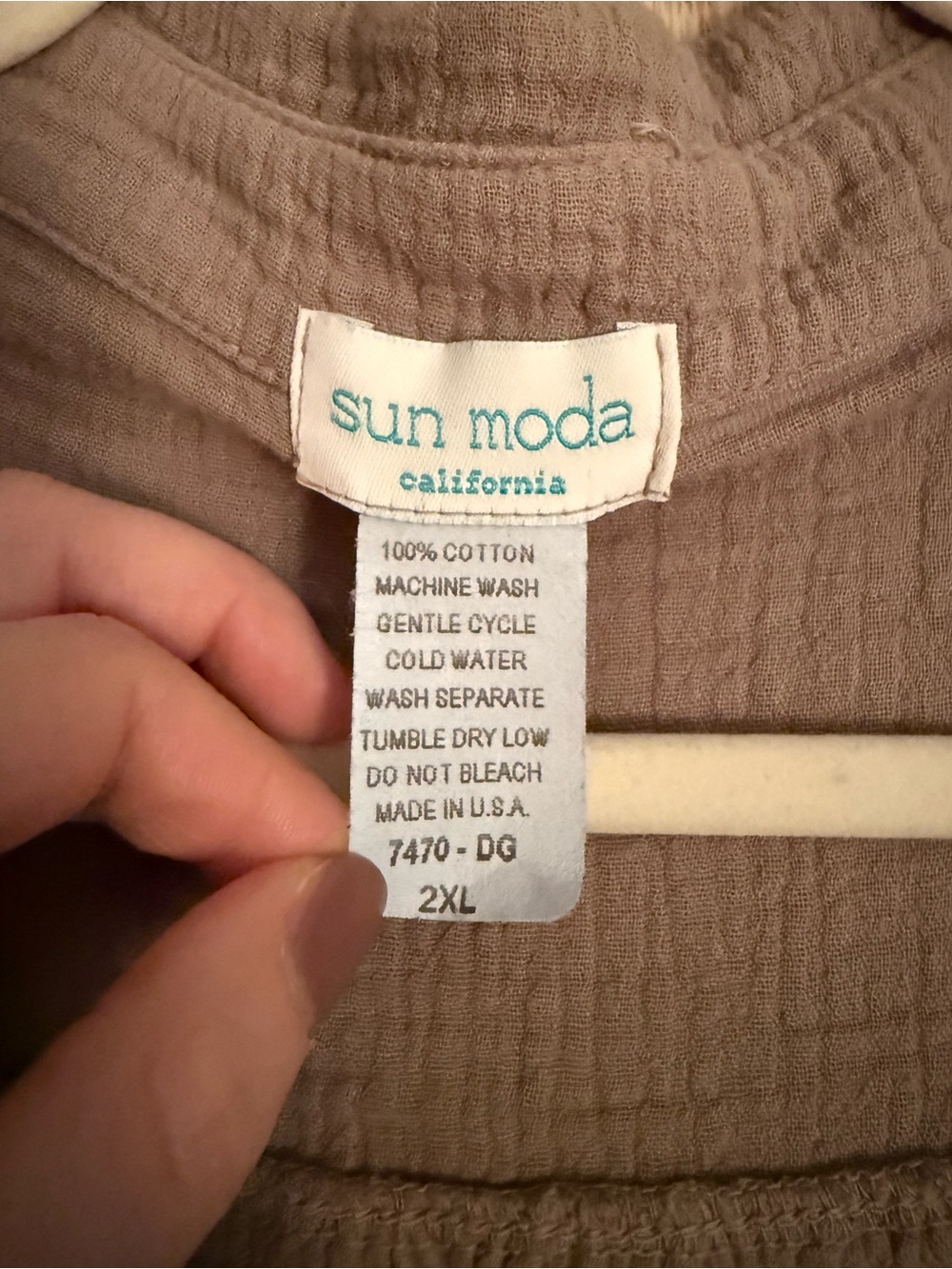 Sun Moda California Gauze Cotton Tunic Top Size 2XL - Picture 5 of 6
